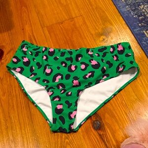 Green Leopard Print Bikini Bottoms